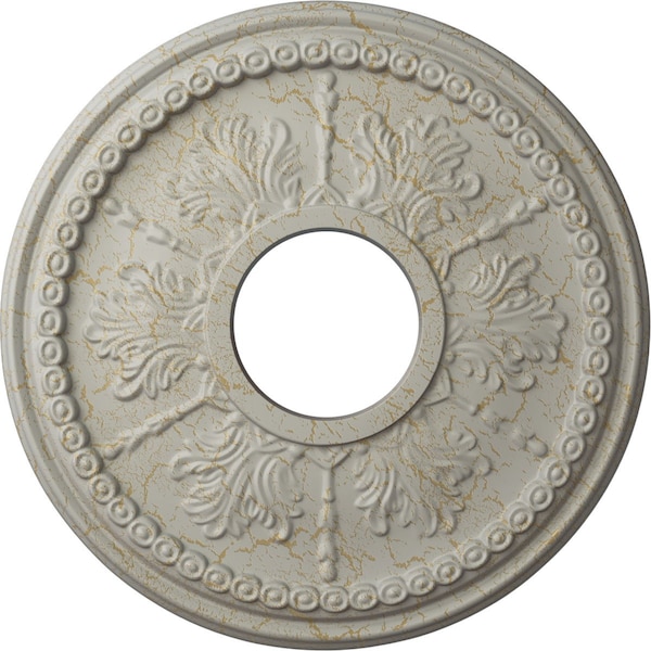 Ekena Millwork Tirana Medallion (Canopies up to 4 3/4"), 13 7/8"OD x 3 3/4"ID x 1 1/4"P, Pot of Cream Crackle CM13TIPCC - main